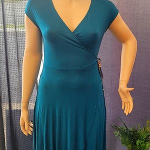 NWOT TEAL WRAP DRESS